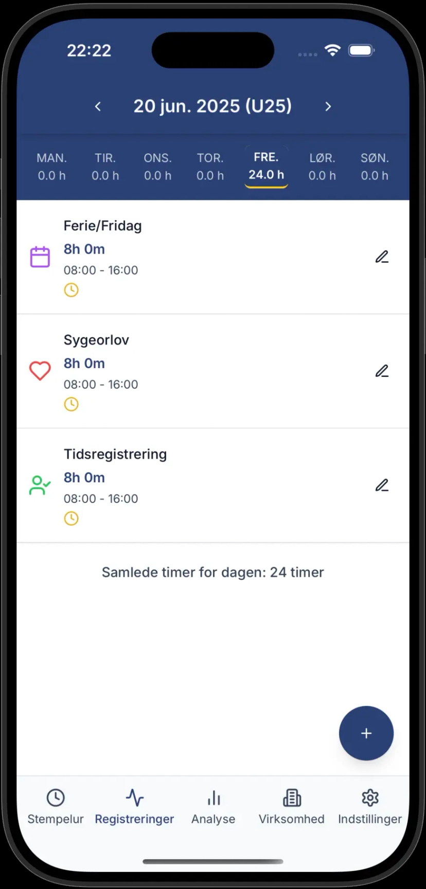 Detaillierter Stundenzettel
